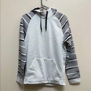 White and Black Patterned Men's Hoodie